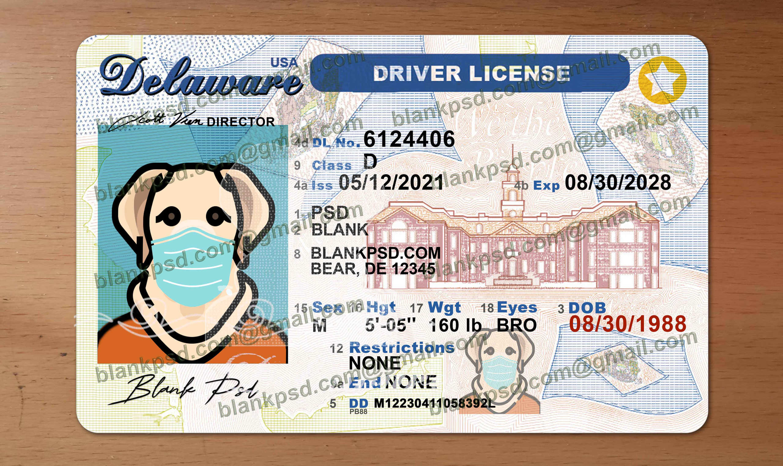 delaware drivers license psd