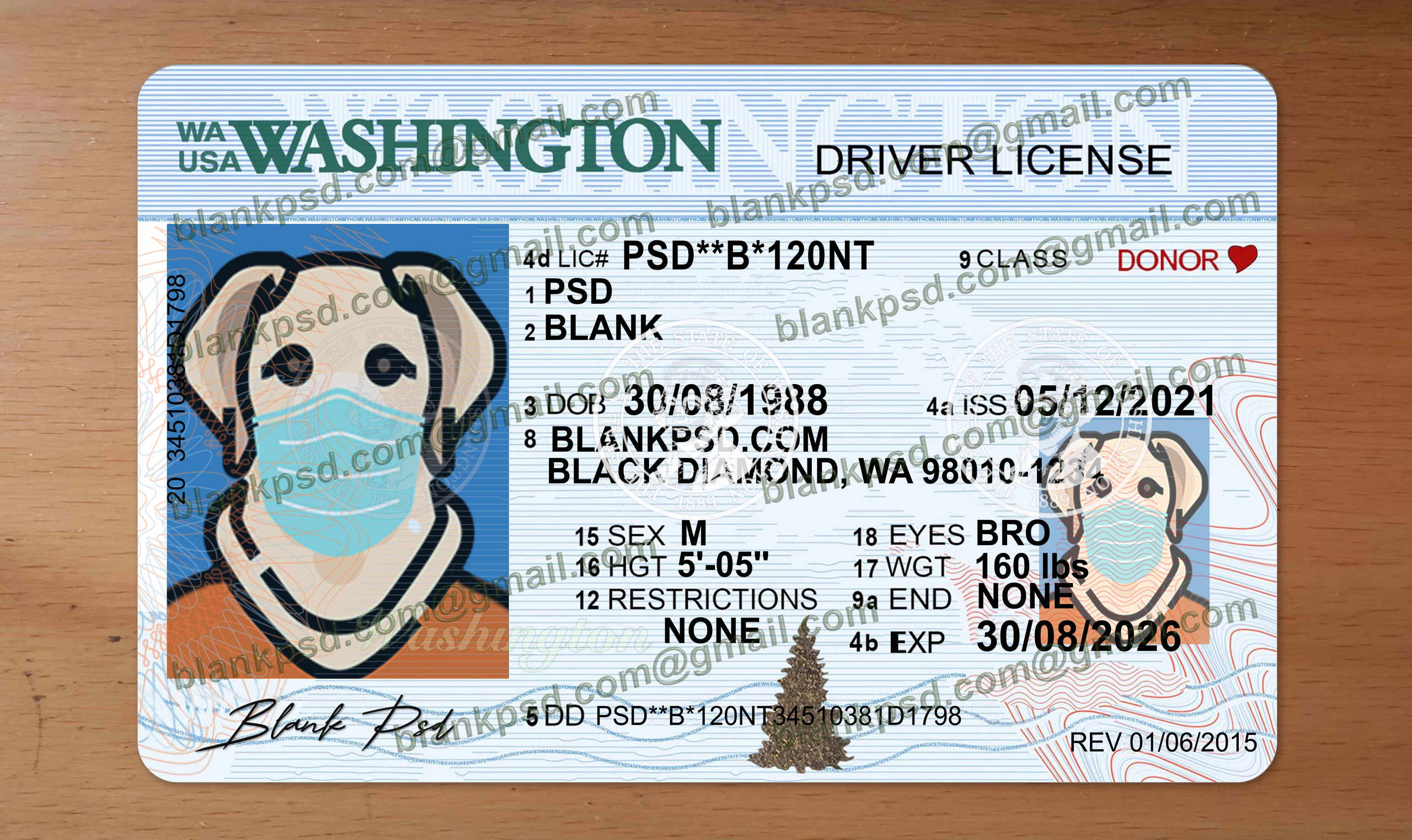 fake washington drivers license