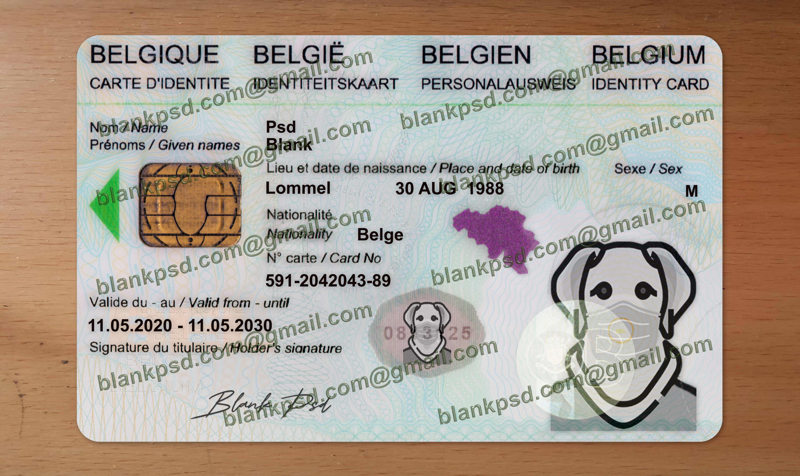 belgium id card psd
