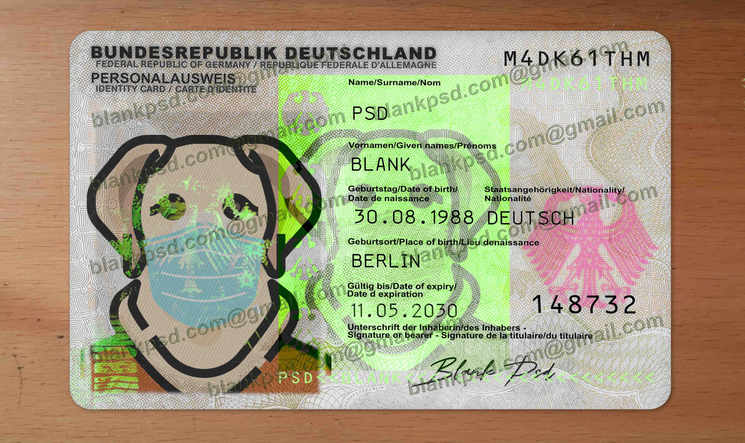 germany id card template