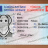 turkey drivers license template