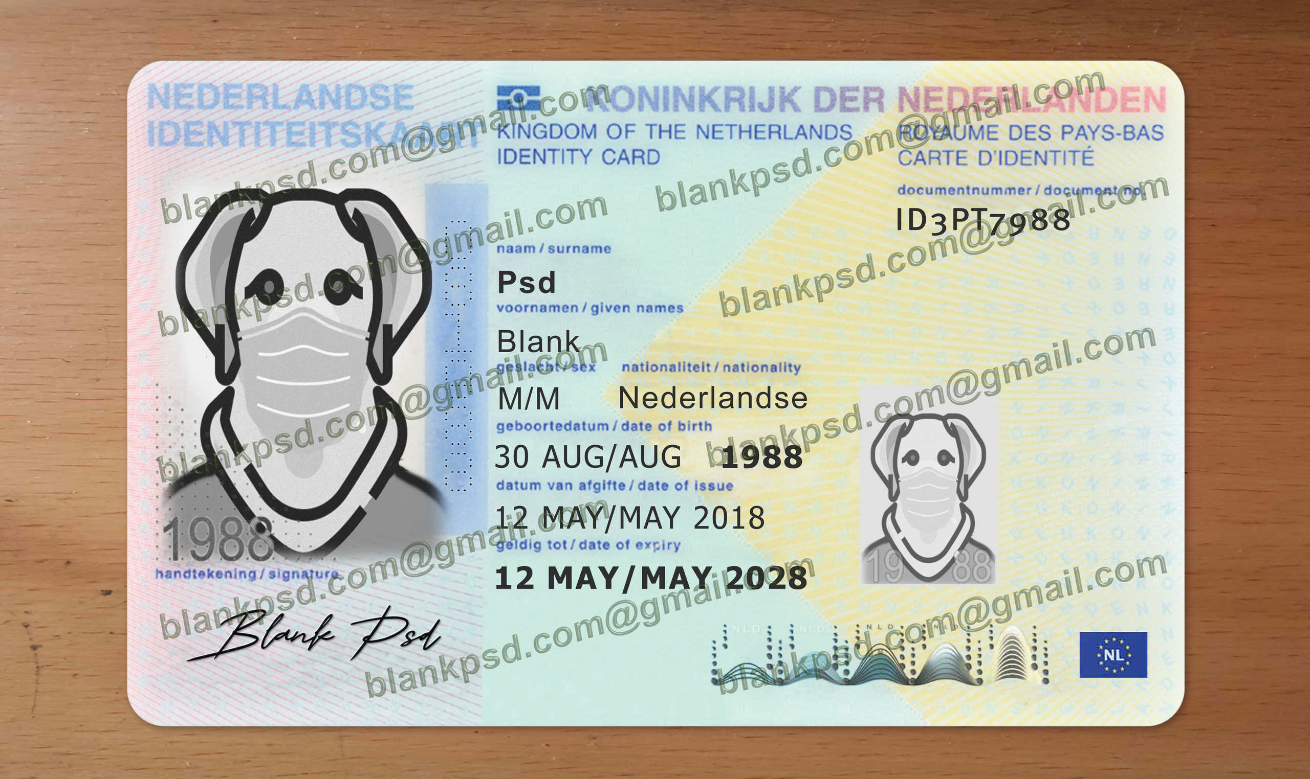 dutch id card template