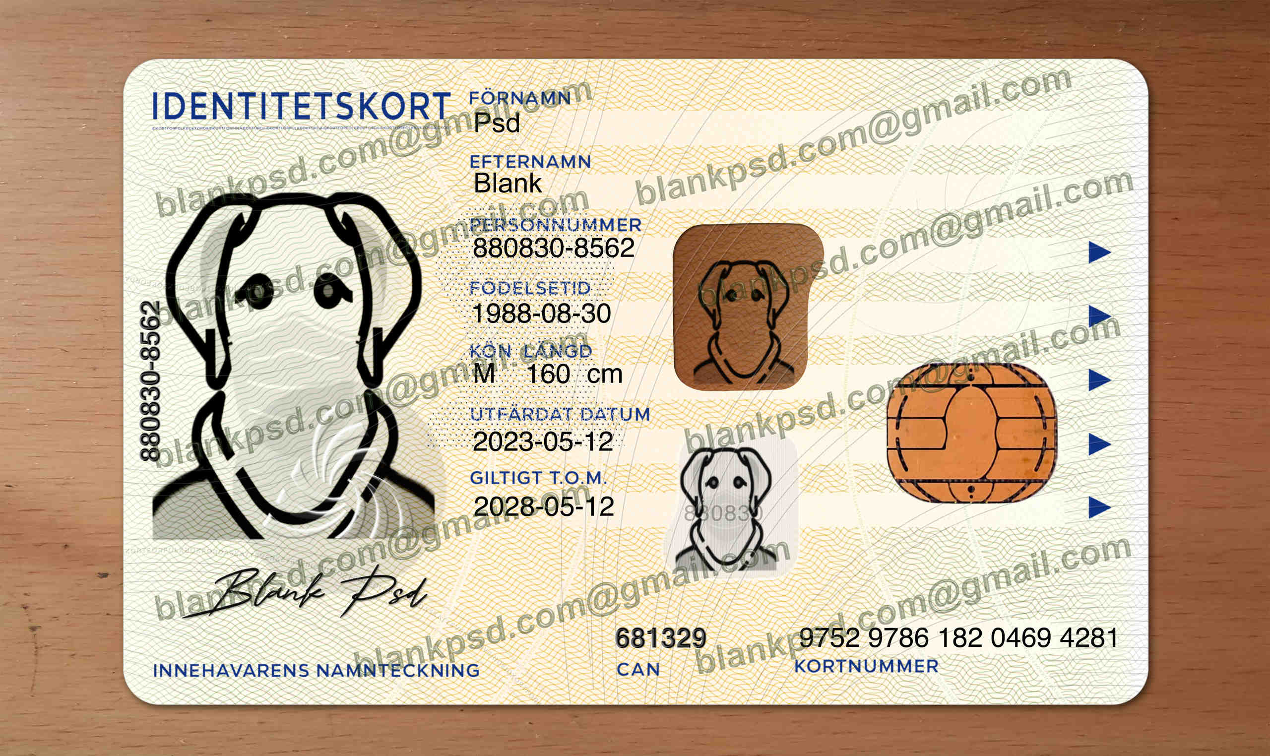 sweden id card template