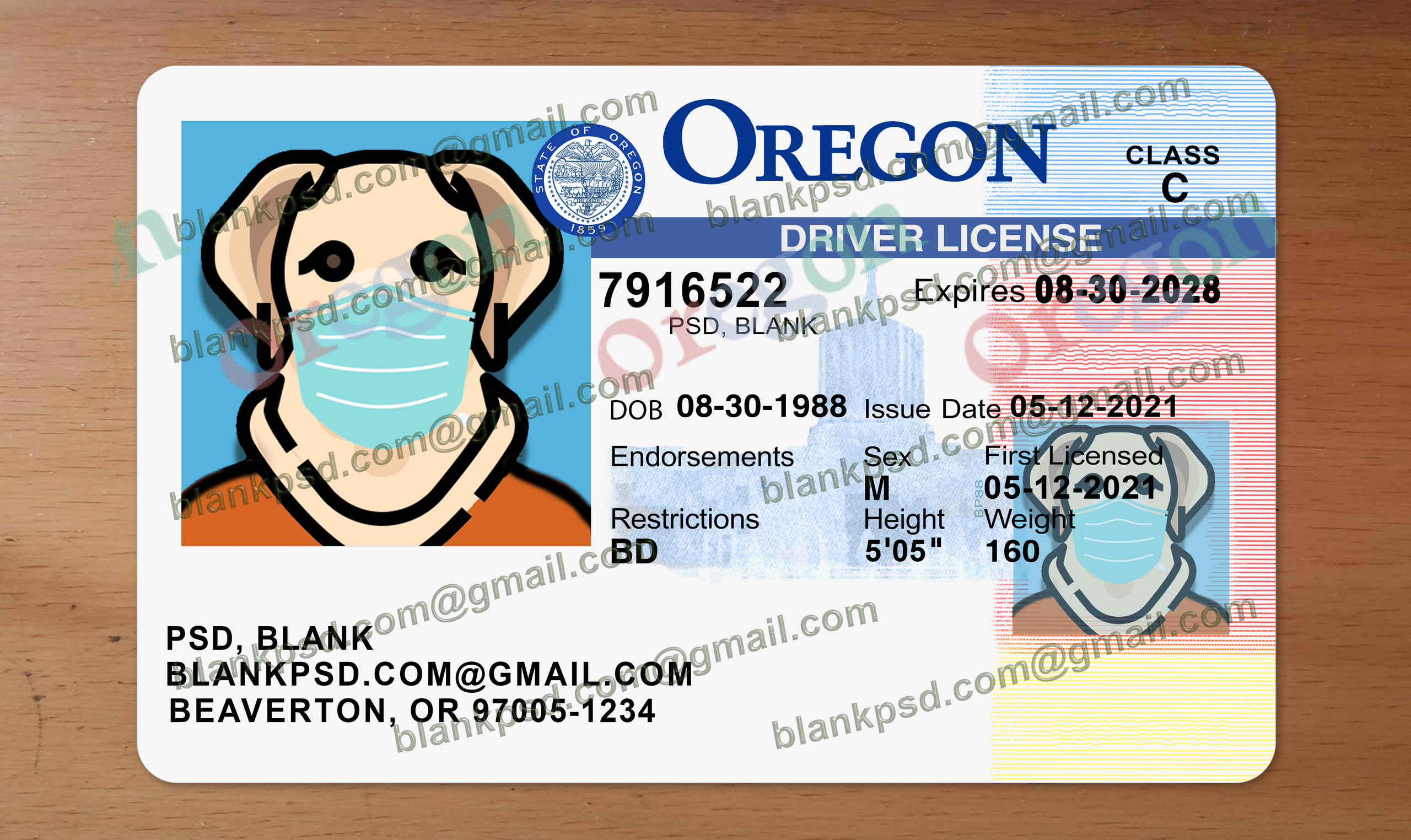 fake oregon id card