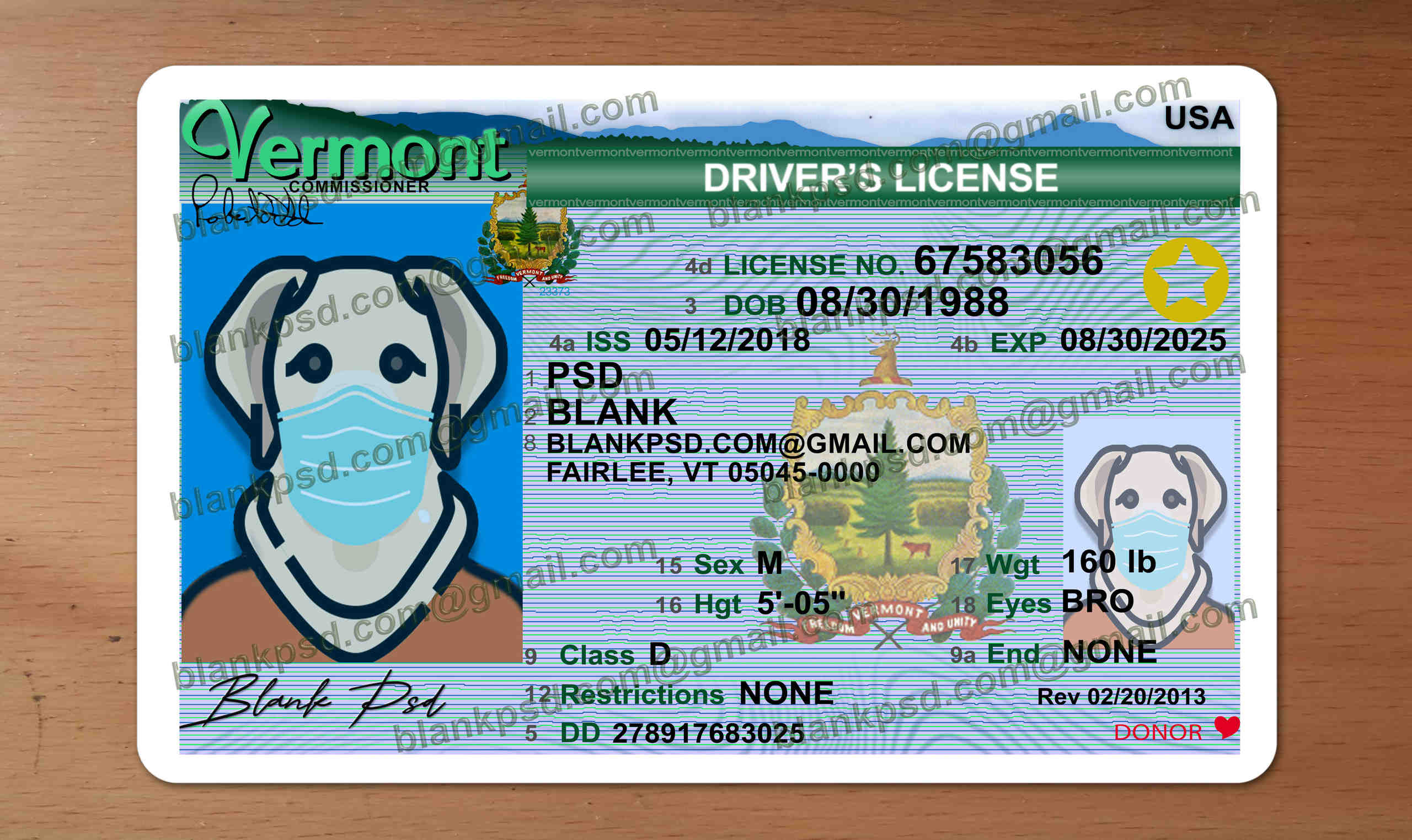 fake vermont drivers license